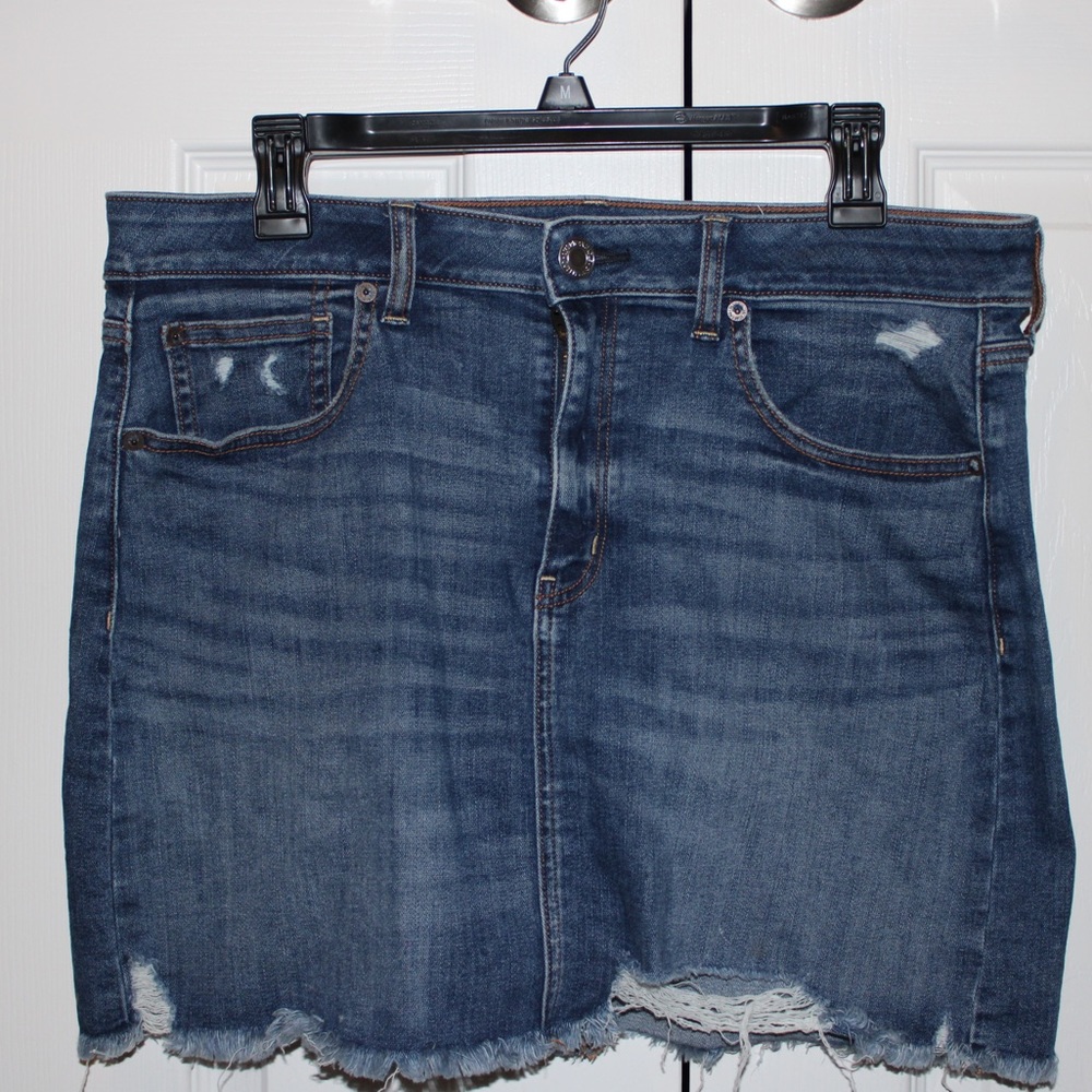 American Eagle Denim Distressed Skirt